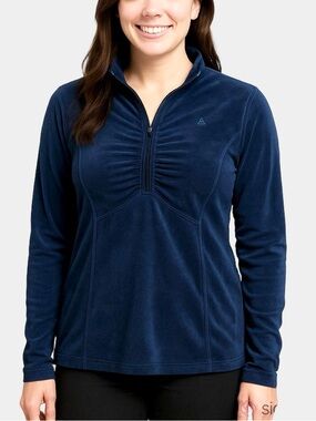 PARADOX Blue Zip Front Patterned Long Sleeve Athletic Top XL